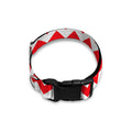 Red And White Chevron Pattern Print Dog Collar