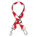 Red And White Chevron Pattern Print Dog Seat Belt