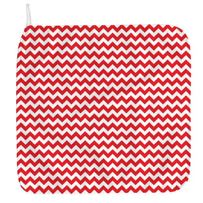 Red And White Chevron Pattern Print Hand Towel