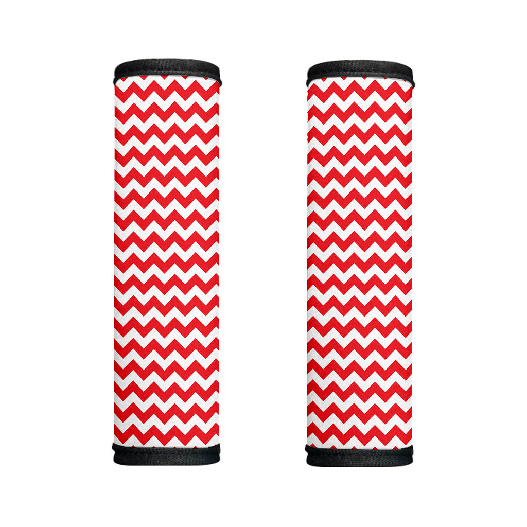 Red And White Chevron Pattern Print Handle Covers