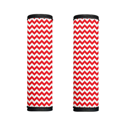 Red And White Chevron Pattern Print Handle Covers