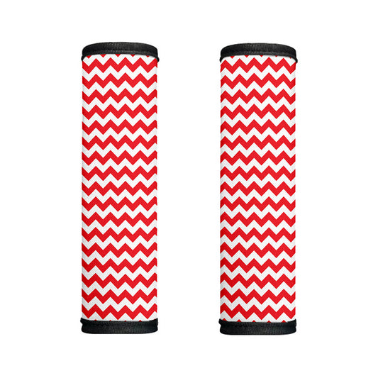 Red And White Chevron Pattern Print Handle Covers