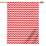 Red And White Chevron Pattern Print House Flag