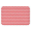 Red And White Chevron Pattern Print Indoor Door Mat