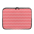 Red And White Chevron Pattern Print Laptop Sleeve