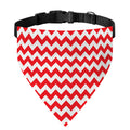 Red And White Chevron Pattern Print Over The Collar Dog Bandana