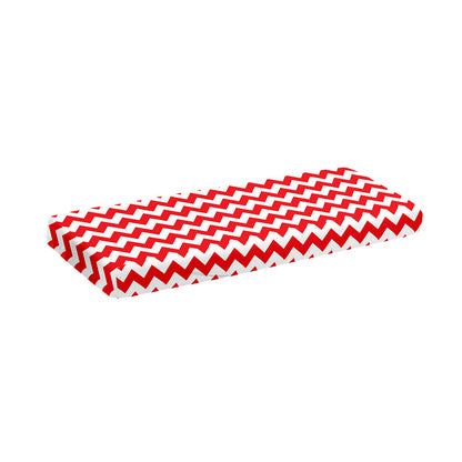 Red And White Chevron Pattern Print Piano Keyboard Cover