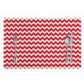 Red And White Chevron Pattern Print Placemat