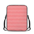 Red And White Chevron Pattern Print Rectangular Crossbody Bag
