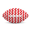 Red And White Chevron Pattern Print Rugby Ball