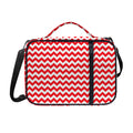 Red And White Chevron Pattern Print Shoulder Strap Bible Bag