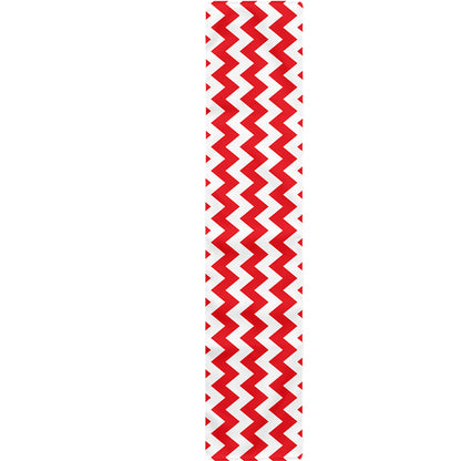 Red And White Chevron Pattern Print Table Runner