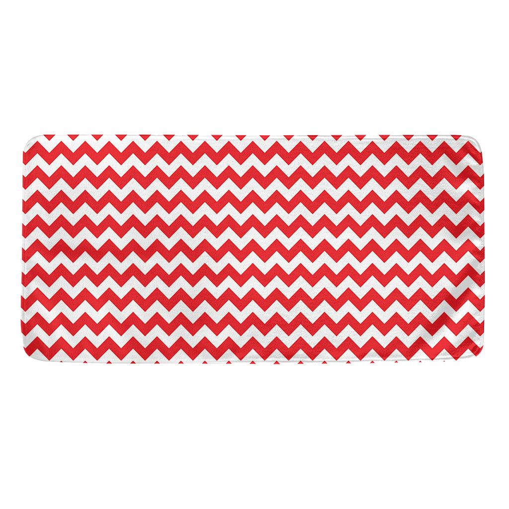 Red And White Chevron Pattern Print Towel