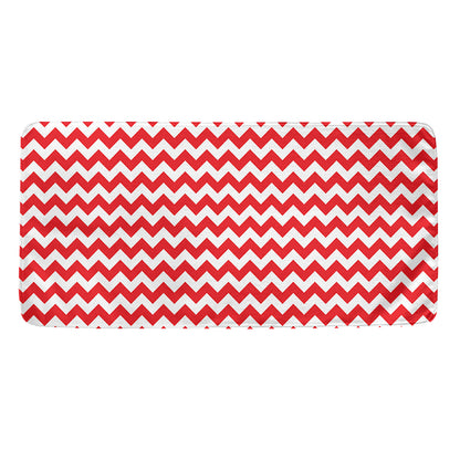 Red And White Chevron Pattern Print Towel