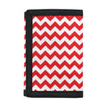 Red And White Chevron Pattern Print Trifold Wallet