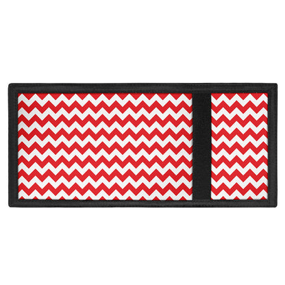 Red And White Chevron Pattern Print Trifold Wallet