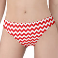 Red And White Chevron Pattern Print Women's Panties