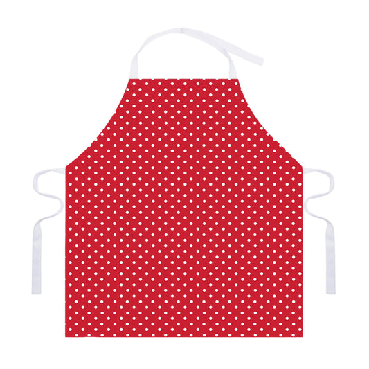 Red And White Christmas Dots Print Adjustable Apron