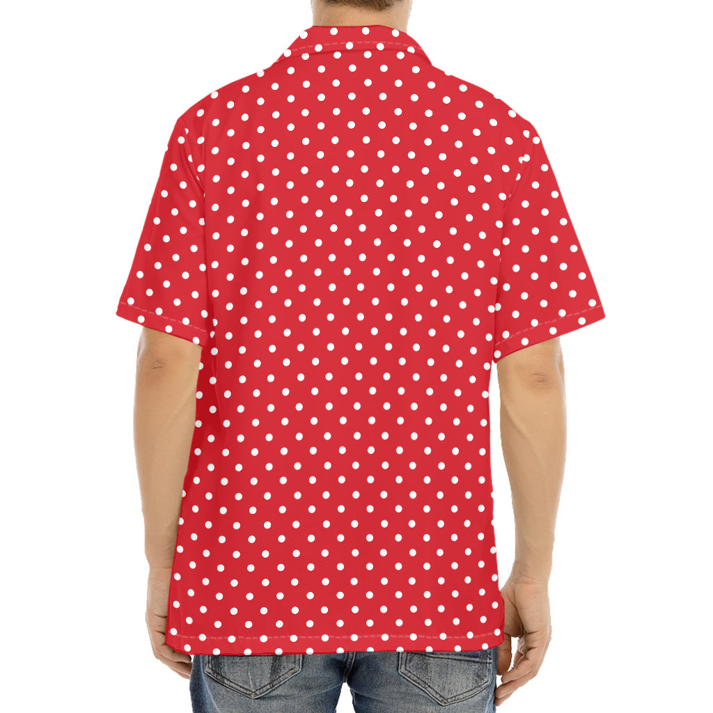 Red And White Christmas Dots Print Aloha Shirt