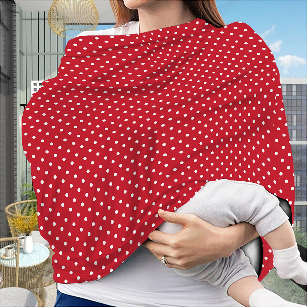 Red And White Christmas Dots Print Baby Seat Cover