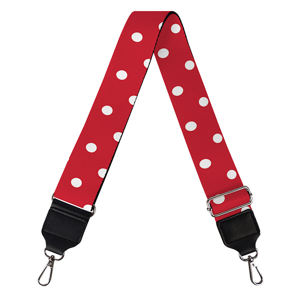 Red And White Christmas Dots Print Bag Strap