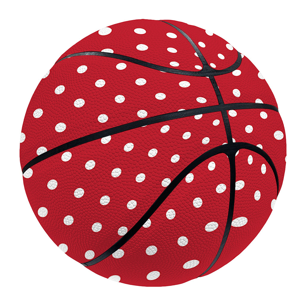 Red And White Christmas Dots Print Basketball