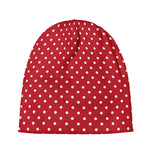 Red And White Christmas Dots Print Beanie