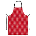 Red And White Christmas Dots Print Bib Apron With Pocket