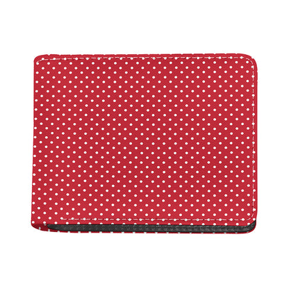 Red And White Christmas Dots Print Bifold Wallet
