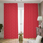 Red And White Christmas Dots Print Blackout Pencil Pleat Curtains