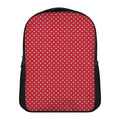 Red And White Christmas Dots Print Casual Backpack