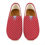 Red And White Christmas Dots Print Casual Shoes