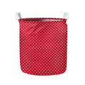 Red And White Christmas Dots Print Collapsible Laundry Basket