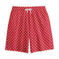 Red And White Christmas Dots Print Cotton Shorts