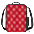 Red And White Christmas Dots Print Crossbody Lunch Bag
