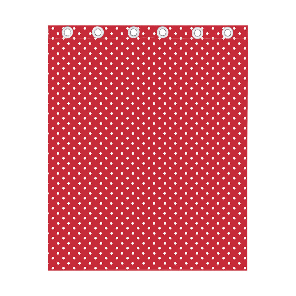 Red And White Christmas Dots Print Curtain