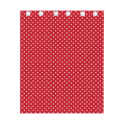 Red And White Christmas Dots Print Curtain