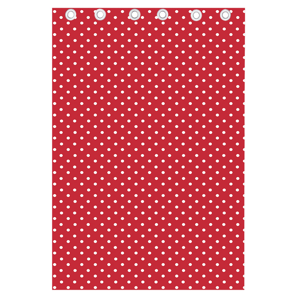 Red And White Christmas Dots Print Curtain
