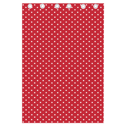 Red And White Christmas Dots Print Curtain