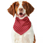 Red And White Christmas Dots Print Dog Bandana