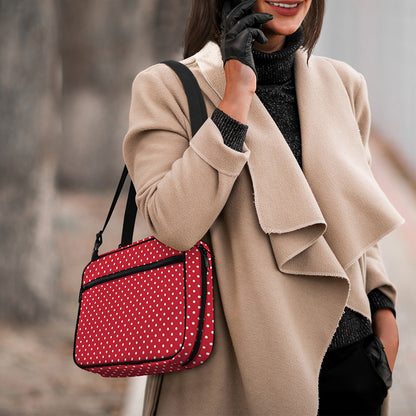 Red And White Christmas Dots Print Double Strap Bible Bag