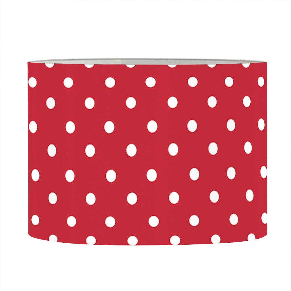 Red And White Christmas Dots Print Drum Lamp Shade