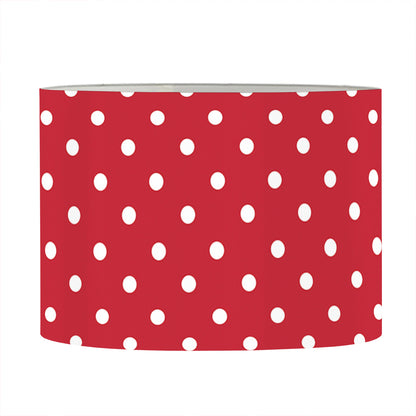 Red And White Christmas Dots Print Drum Lamp Shade
