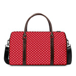 Red And White Christmas Dots Print Duffle Bag