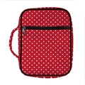 Red And White Christmas Dots Print Front Pocket Bible Bag