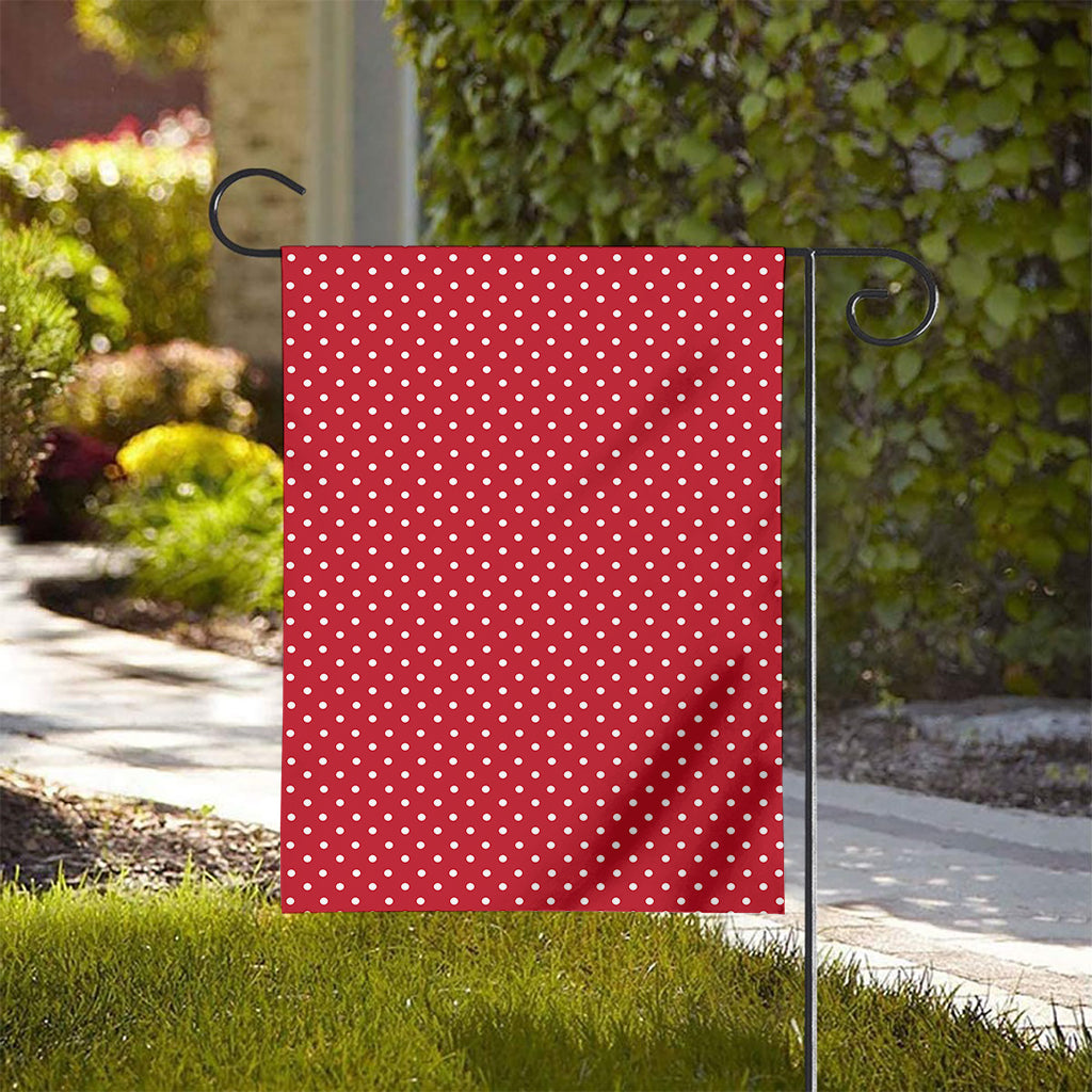 Red And White Christmas Dots Print House Flag