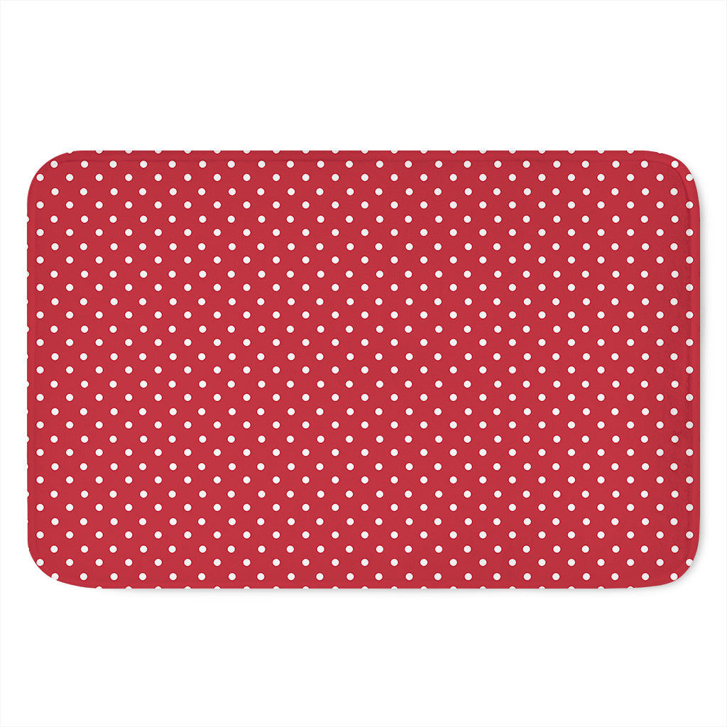 Red And White Christmas Dots Print Indoor Door Mat