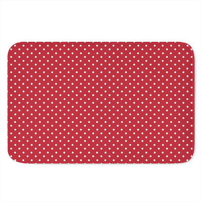 Red And White Christmas Dots Print Indoor Door Mat