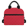 Red And White Christmas Dots Print Insulated Lunch Bag