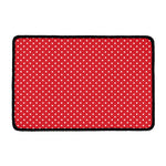 Red And White Christmas Dots Print Kitchen Mat